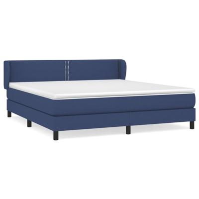 Boxspring met matras stof blauw 200x200 cm