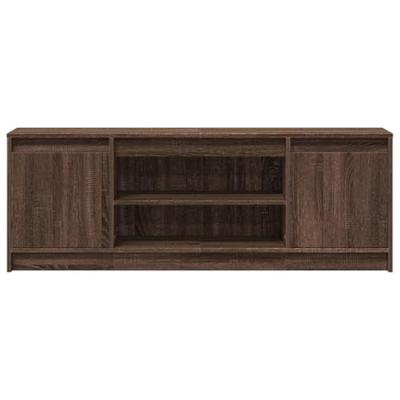 Tv-meubel met LED 139,5x34x50 cm bewerkt hout bruin eikenkleur
