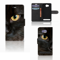 Huawei Y3 2 | Y3 II Telefoonhoesje met Pasjes Zwarte Kat - thumbnail