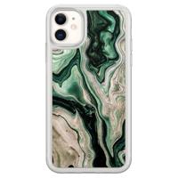 iPhone 11 hybride hoesje - Green waves - thumbnail