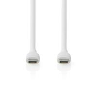 Nedis CCGB60820WT15 Usb-kabel Usb 2.0 Usb-c™ Male Usb-c™ Male 60 W 480 Mbps Vernikkeld 1.50 M Rond Silicone Wit Doos - thumbnail