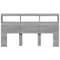 Hoofdbordkast met LED-verlichting 180x17x102 cm grijs sonoma - thumbnail