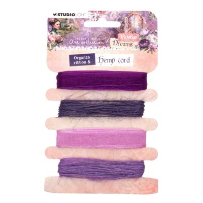 Studio Light • victorian dreams ribbon organza & hemp - purples