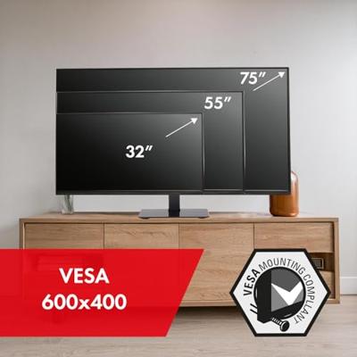 Maclean MC-386 - TV-beugel 32-75" - Universele TV-standaard voor RTV-kaststandaard - max 40kg - VESA 600x400 - thumbnail