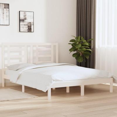Bedframe zonder matras massief grenenhout wit 160x200 cm Bedframe zonder matras massief grenenhout wit 160x200 cm