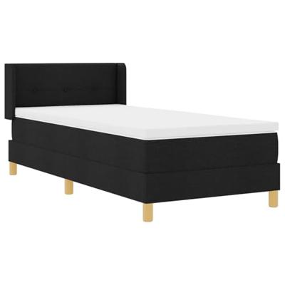 Boxspring bed Zwart en Wit en Zwart 80 x 200 cm Stof