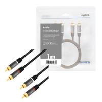 LogiLink CA1202 Cinch Audio Aansluitkabel 1.0 m Zwart Afgeschermd, Kleurcodering - thumbnail