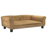 vidaXL Hondenmand 95x55x30 cm fluweel bruin - thumbnail