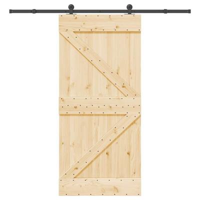 Schuifdeur met beslag 95x210 cm massief grenenhout