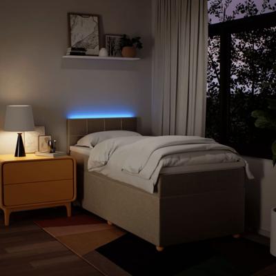 Boxspring met matras stof crèmekleurig 120x200 cm