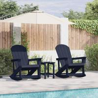Tuin loungeset 3 pcs Marineblauw HDPE - thumbnail