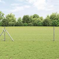 VidaXL Afrasteringspaal zilver 50 x 0,4 m (50 mm mesh) staal - thumbnail