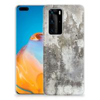 Huawei P40 Pro TPU Siliconen Hoesje Beton Print - thumbnail