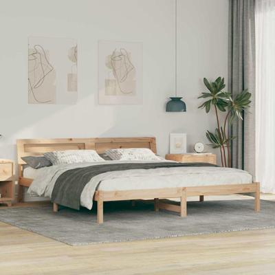 Bedframe Bruin Massief grenenhout en massief grenenhout