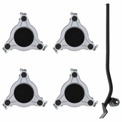 Meubelrollers 4 st met lifter 19x17,5x6 cm staal 1000 kg