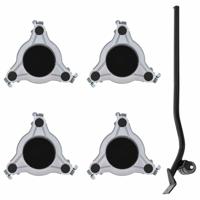 Meubelrollers 4 st met lifter 19x17,5x6 cm staal 1000 kg - thumbnail