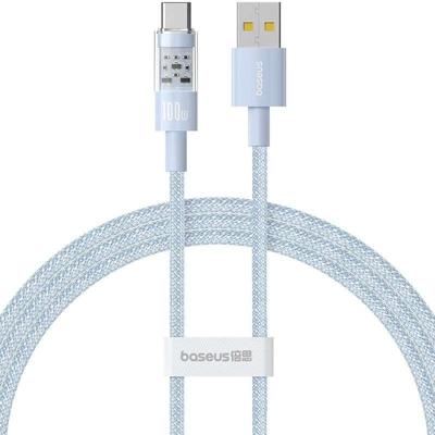 Baseus Gem USB A naar USB C snellaadkabel 1 m 100 W Blauw