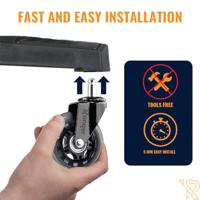 Ranqer gamestoel / bureaustoel wieltjes voor harde vloeren - thumbnail