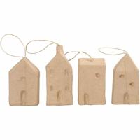 Creativ Company Huisjes van papiermache, 4st. - thumbnail
