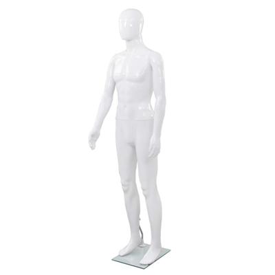 VidaXL Etalagepop mannelijk met glazen voet 175 cm glanzend wit VidaXL Etalagepop mannelijk met glazen voet 175 cm glanzend wit