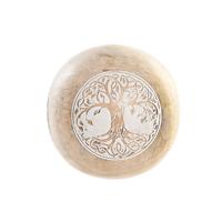 Decoratieve figuren DKD Home Decor Wit Natuurlijk Boomstructuur Uil Decapé 13 x 13 x 13 cm - thumbnail