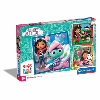 Clementoni Legpuzzel Super Color Vierkant Gabby's Poppenhuis II, 3x48st.