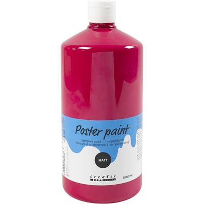 Creativ Company Tempera verf mat, primair rood, 1000 ml/ 1 fles