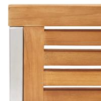 Tuinstoelen 2 st met kussens massief teakhout en staal - thumbnail