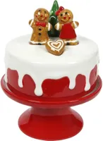 Taartplateau keramiek kerst 20x16cm rood, wit - thumbnail