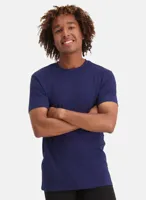 2-pak t-shirt ronde hals - Ruben - Bamboe heren ondershirt korte mouw - Wit - Zwart - Donkerblauw - Huidskleur - Witte t shirts hren - M - M - M - - thumbnail