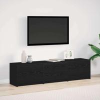 TV kast met LED's Zwart Eiken 162 x 34 x 40 cm Bewerkt hout - thumbnail