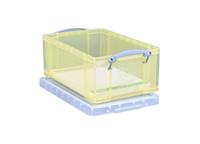 Really Useful Box opbergdoos 9 liter, transparant geel - thumbnail