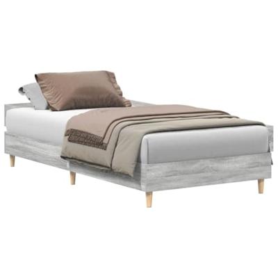 Bedframe zonder matras 90x190 cm spaanplaat grijs Sonoma