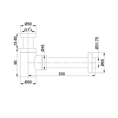 Design Sifon Wiesbaden UniMatch Caral | 5/4" | Compact | Messing | Rond | Zwart mat