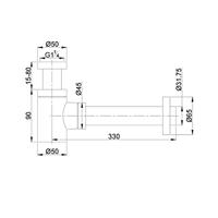 Wiesbaden Sifon Star Laag 11&apos;4 Inch Mat Zwart - thumbnail