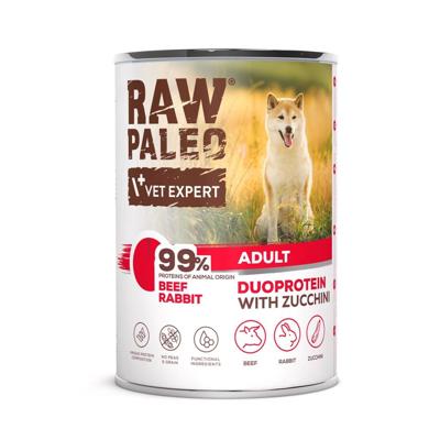 RAW PALEO Duoprotein Beef & Rabbit Adult - natvoer voor honden - 400g