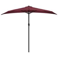 VidaXL Balkonparasol half aluminium paal 270x144x222 cm bordeauxrood - thumbnail