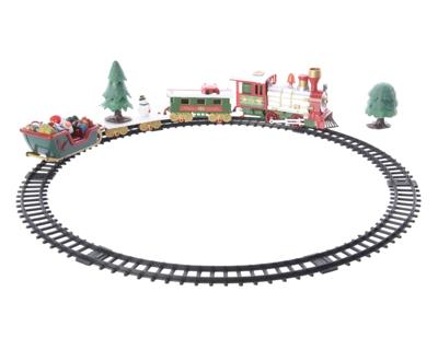 LED kersttrein op batterij track:283 cm assortie - Lumineo