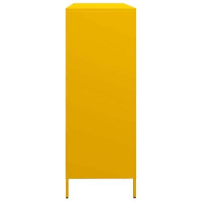 Dressoir 135x39x103,5 cm koudgewalst staal mosterdgeel