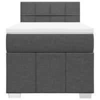 Boxspring met matras stof donkergrijs 80x200 cm - thumbnail