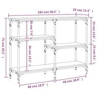 Wandtafel 102x29x75 cm bewerkt hout zwart - thumbnail