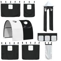 Gordijnen voor hoogslaper met tunnel en toren wit en zwart - thumbnail