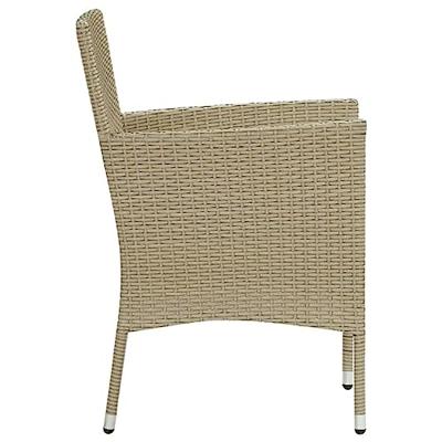 5-delige Tuinset met kussens poly rattan beige