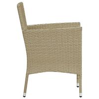 7-delige Tuinset met kussens poly rattan beige - thumbnail