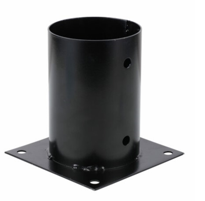 Waelbers Paalhouder op plaat rond 121mm Zwart - 1 Stuk(s) - 428397.99