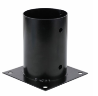 Waelbers Paalhouder op plaat rond 121mm Zwart - 1 Stuk(s) - 428397.99 - thumbnail