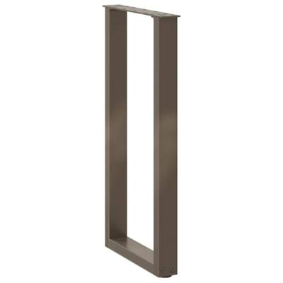 Console tafelpoten 2 st U-vormig 38x(72-73) cm staal naturel