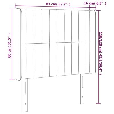 Hoofdbord met randen 163x16x78/88 cm stof lichtgrijs - thumbnail