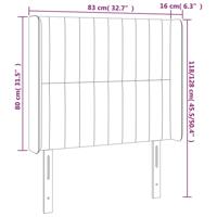 Hoofdbord met randen 203x16x118/128 cm stof lichtgrijs - thumbnail
