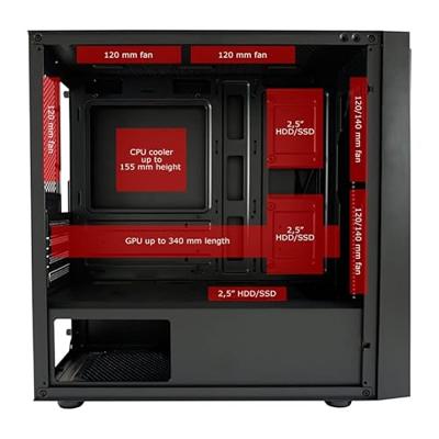 LC Power 2016MB Micro-tower PC-behuizing Zwart